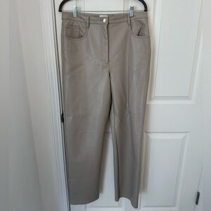 Aritzia Melina Wilfred Taupe Faux Leather Pants